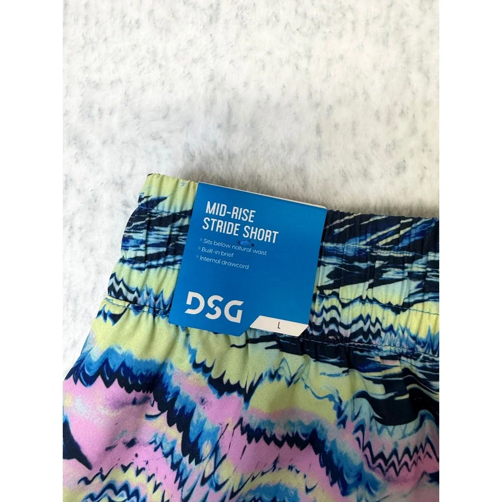 DSG‎ Girls Mid-Rise Stride Shorts Graffiti Vibrations Multi Blue Pink Yellow L